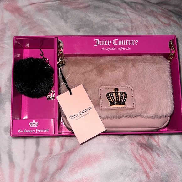 Juicy Couture Handbags - Juicy Couture faux fur purse gift box set
